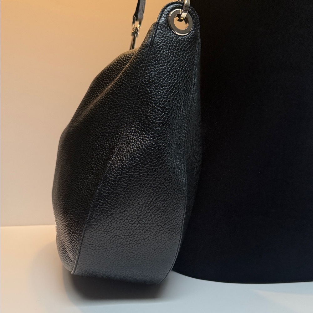 kate spade Black Pebbled Leather Shoulder Bag with Logo - Picture 2 of 10